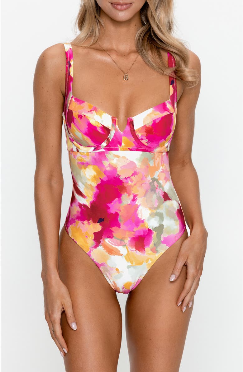 PS By Cupshe Underwire Cheeky One-Piece Swimsuit, Main, color, Medium Pink