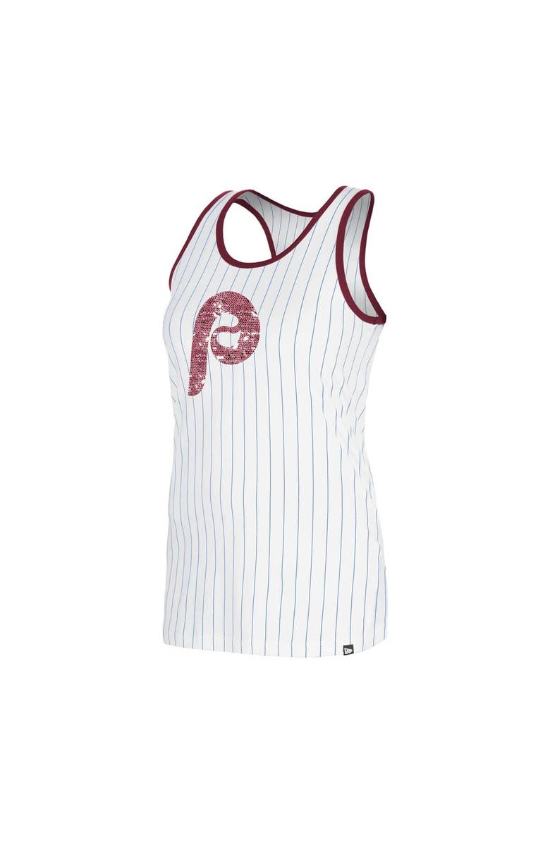 New Era Women's New Era White Philadelphia Phillies Gameday Pinstripe Tank Top, Alternate, color, 