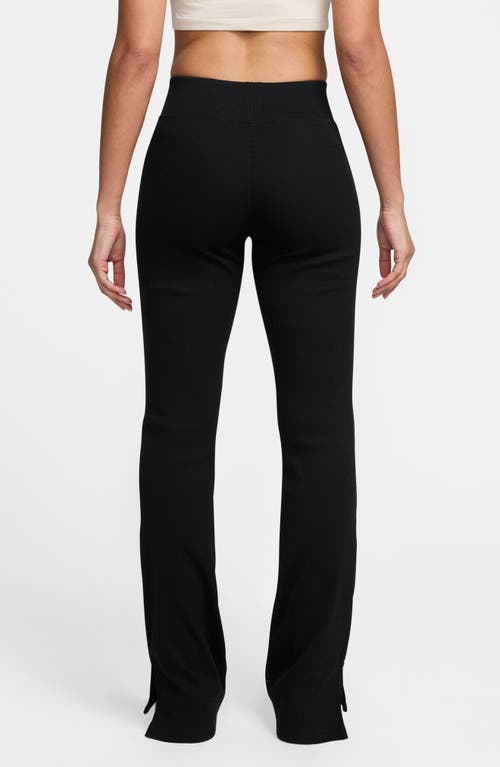 Jordan Brooklyn Essentials Rib Flare Leggings In Black