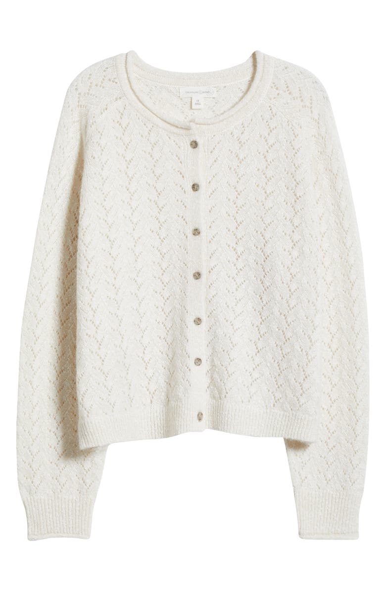 Treasure & Bond Nep Pointelle Cardigan, Alternate, color, Ivory Dove
