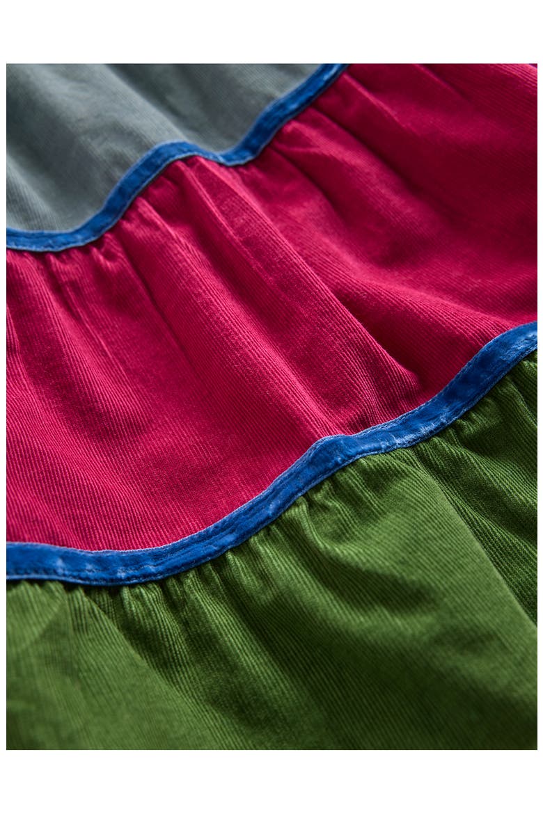 Kids' Colorblock Cotton Corduroy Tiered Dress, Alternate, color, PINK MULTI