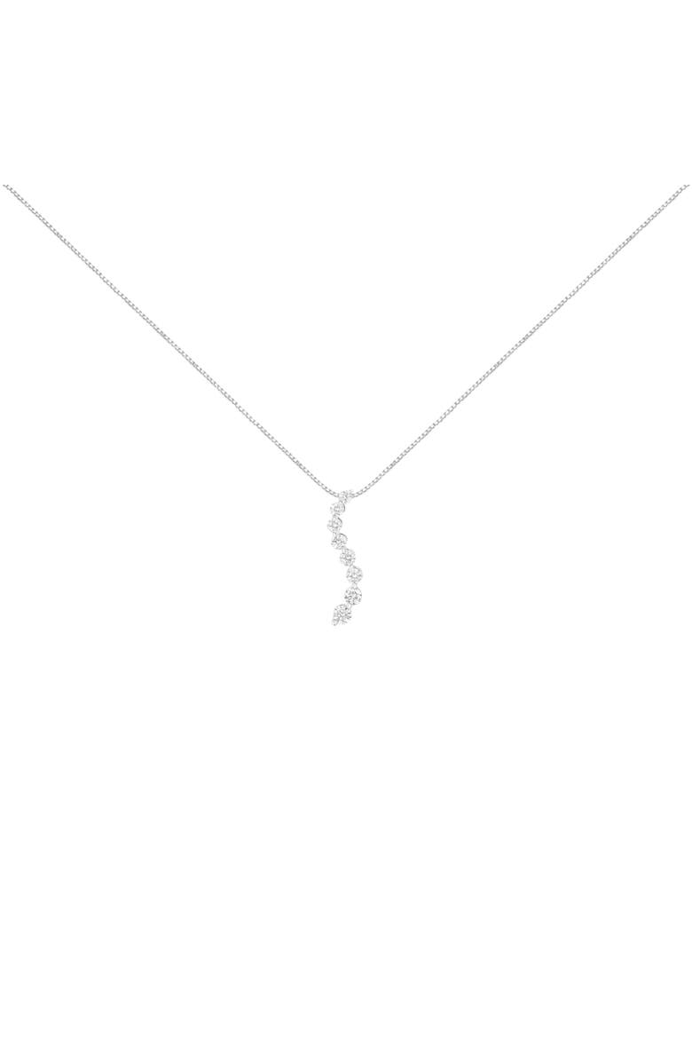Haus of Brilliance 14K White Gold 3.0 Cttw Diamond S Shaped Graduated 18" Pendant Necklace, Alternate, color, White
