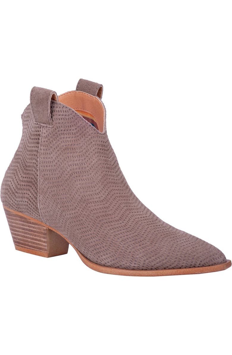 DAN POST BOOT COMPANY Kuster Suede Perforated Western Ankle Boot, Alternate, color,