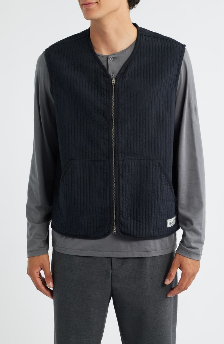 MERZ B SCHWANEN Quilted Organic Cotton Vest, Alternate, color, Charcoal