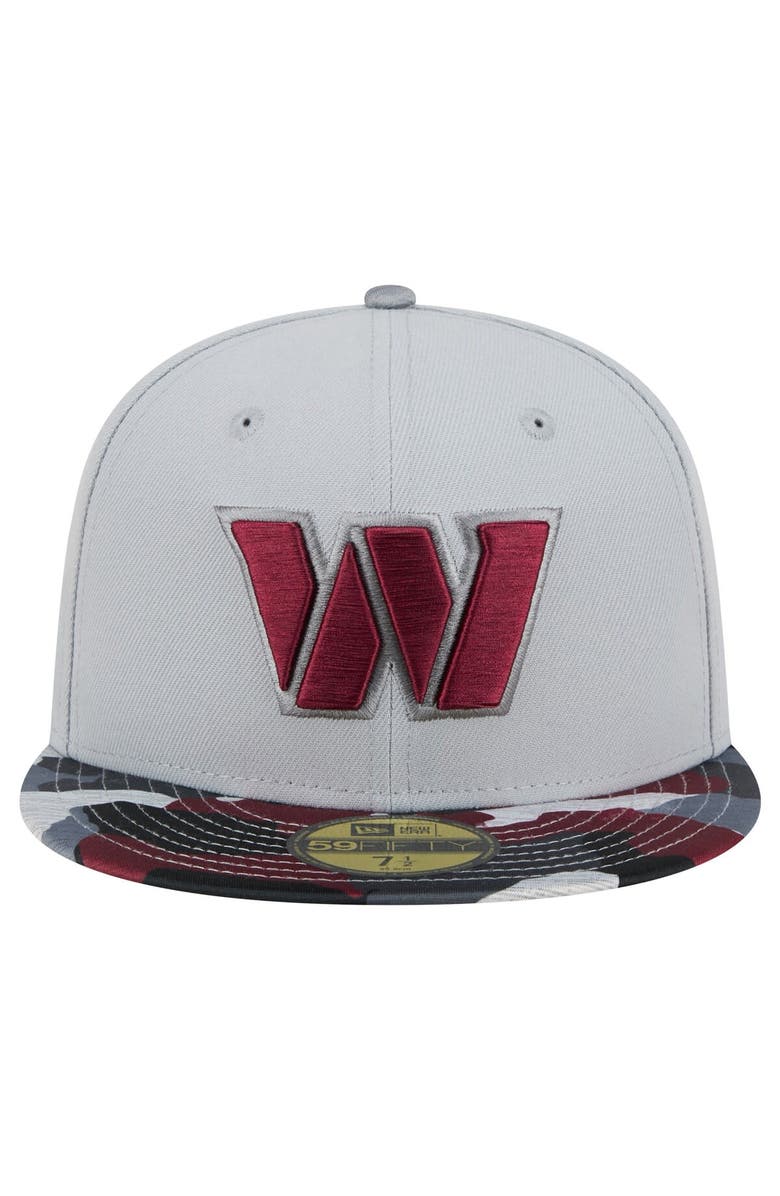 New Era Men's New Era Gray Washington Commanders Active Camo 59FIFTY Fitted Hat, Alternate, color, 