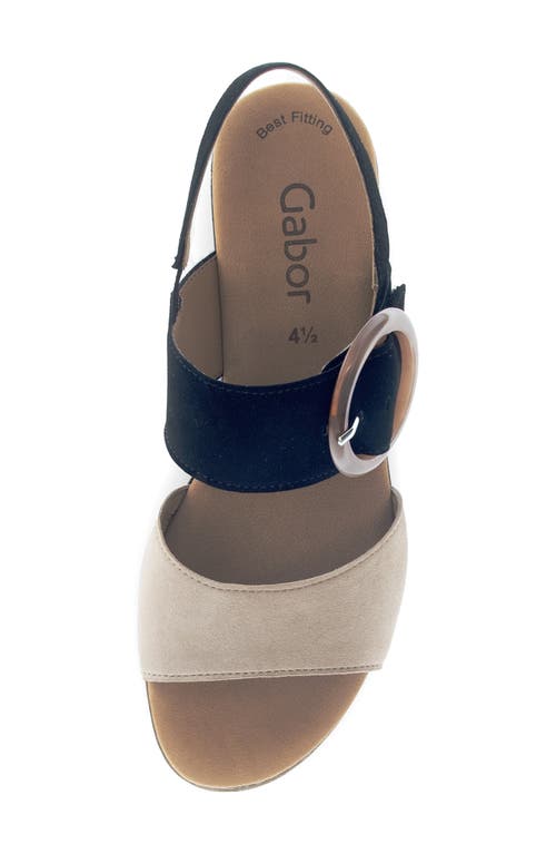 Gabor Strappy Slingback Wedge Sandal In Black