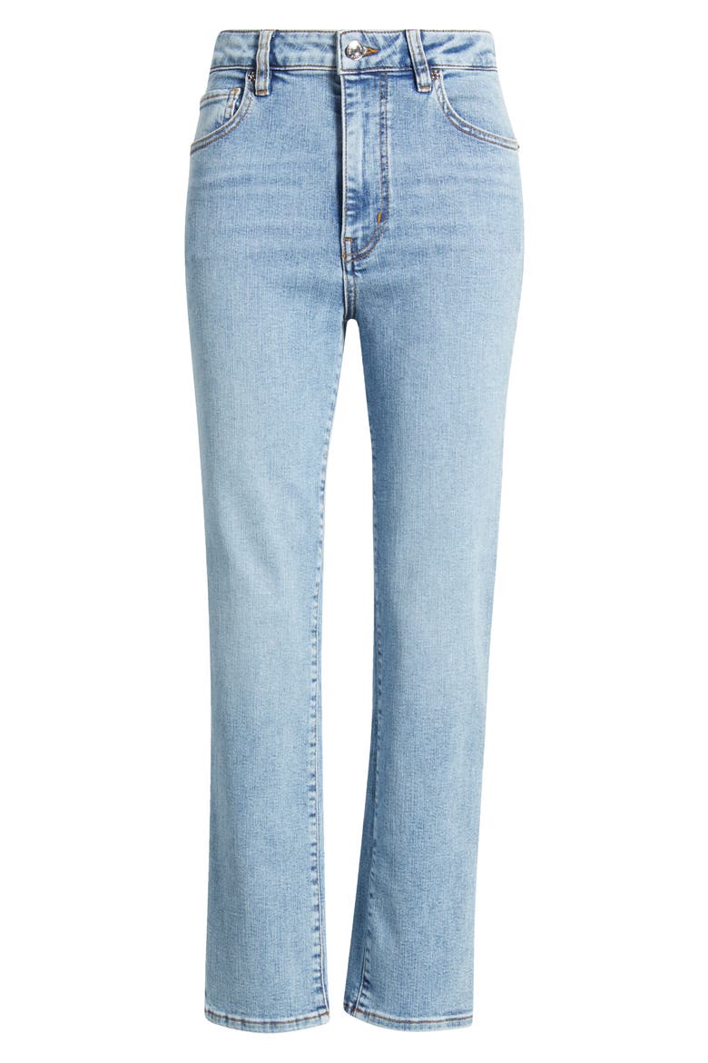 The Pencil Crop High Waist Ankle Slim Straight Leg Jeans, Alternate, color, LARK