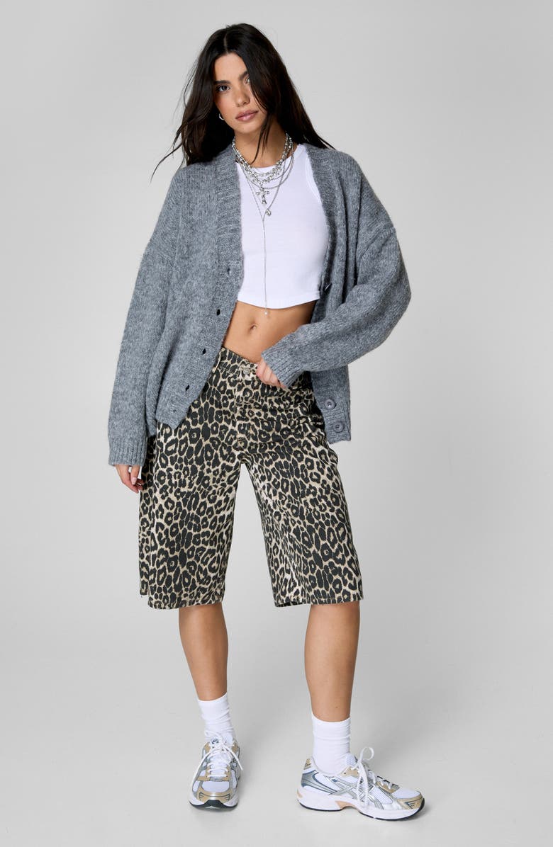 NASTY GAL Boyfriend Cardigan, Alternate, color, Grey Marl