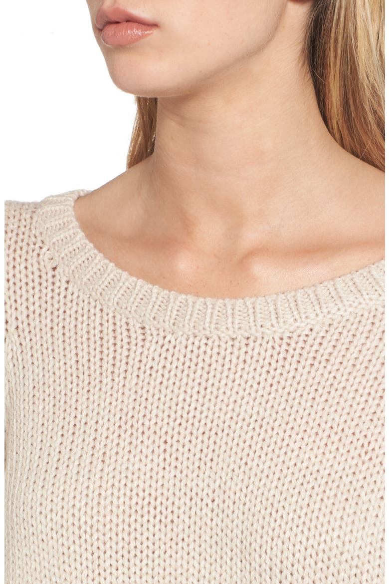 Cable Sleeve Pullover, Alternate, color, BEIGE MORN