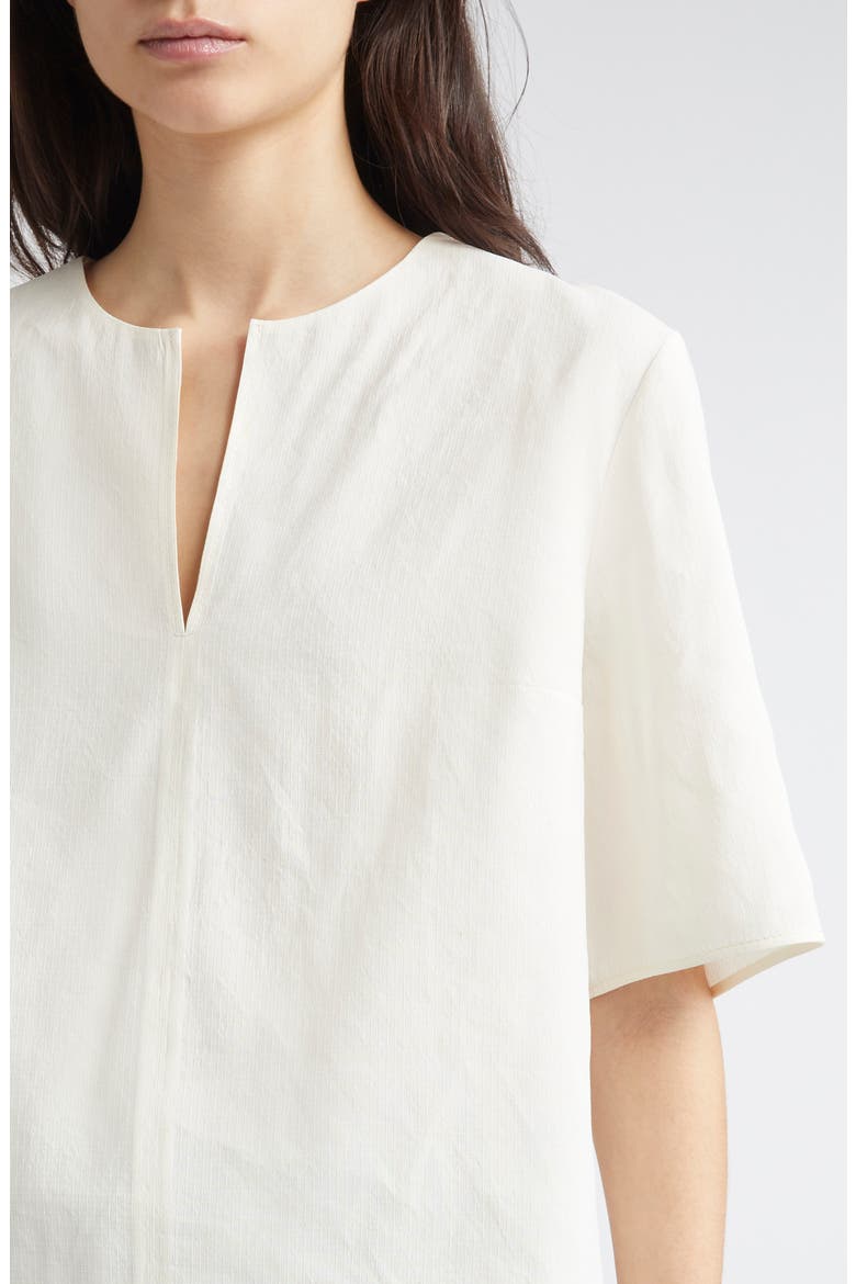 Notch Neck Boxy Top, Alternate, color, BONE