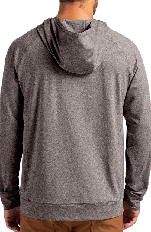 Cutter & Buck Adapt Heather Hooded Pullover In Black Heather