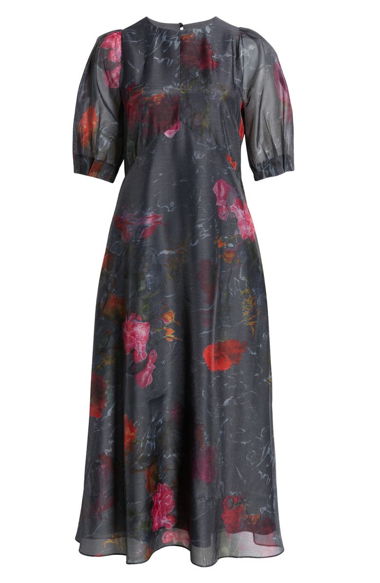 Ted Baker London Mekayla Floral Puff Sleeve Midi Dress, Alternate, color,