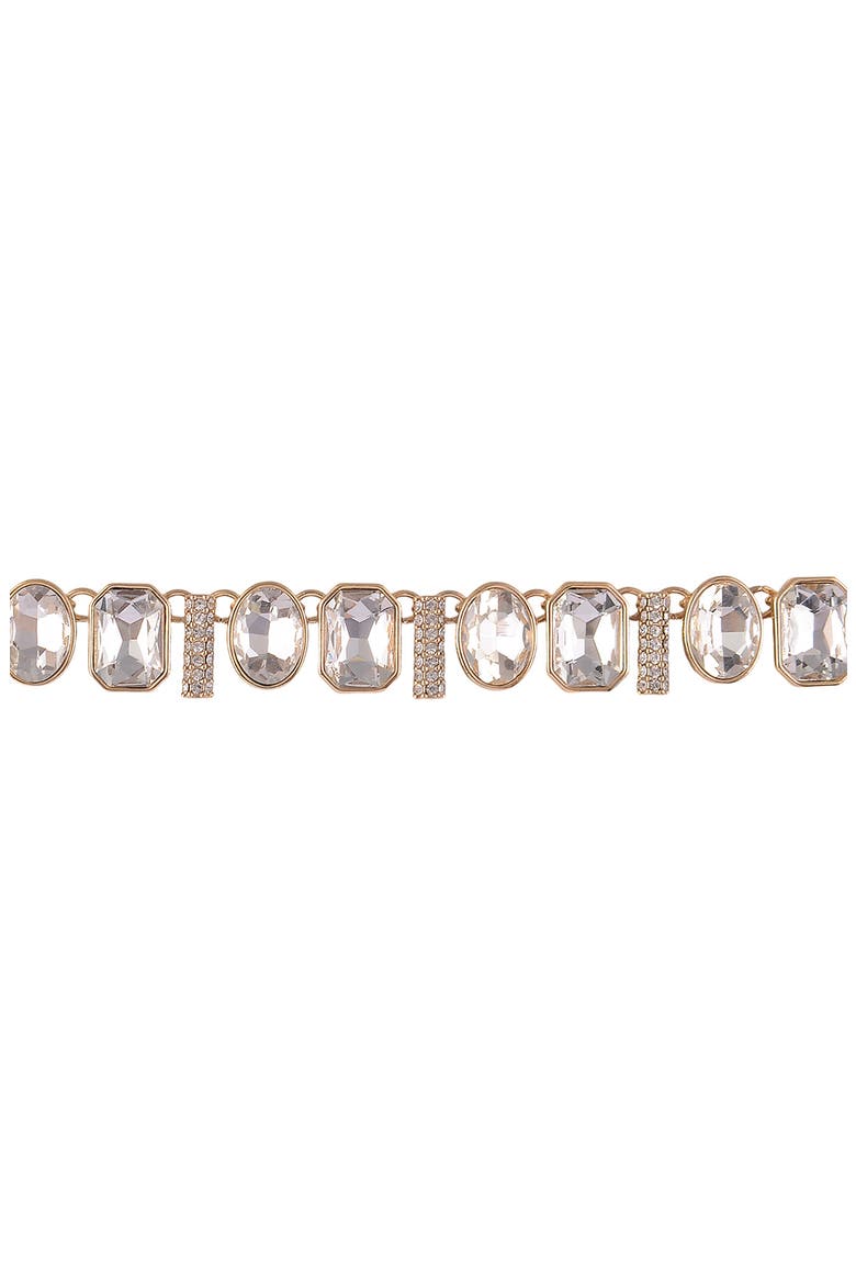 Oval & Square Crystal Necklace, Alternate, color, GOLD