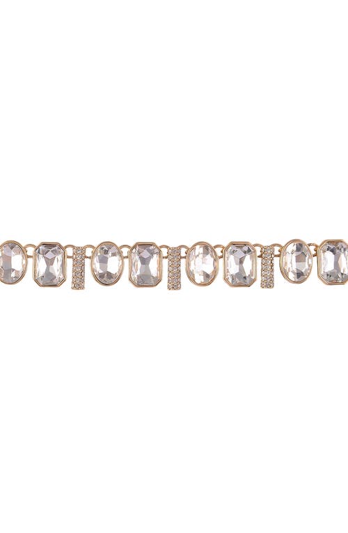 Laundry By Shelli Segal Oval & Square Crystal Necklace In Gold