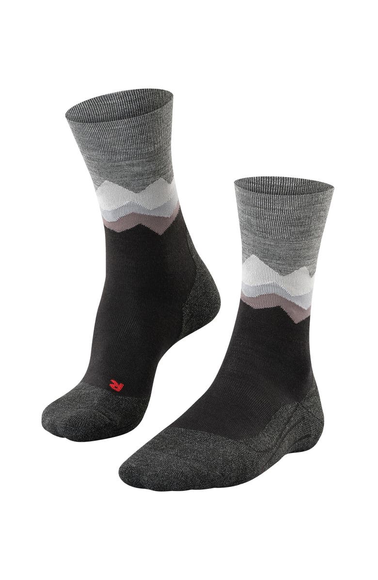 Falke TK2 Explore Crest Hiking Socks, Main, color, Black
