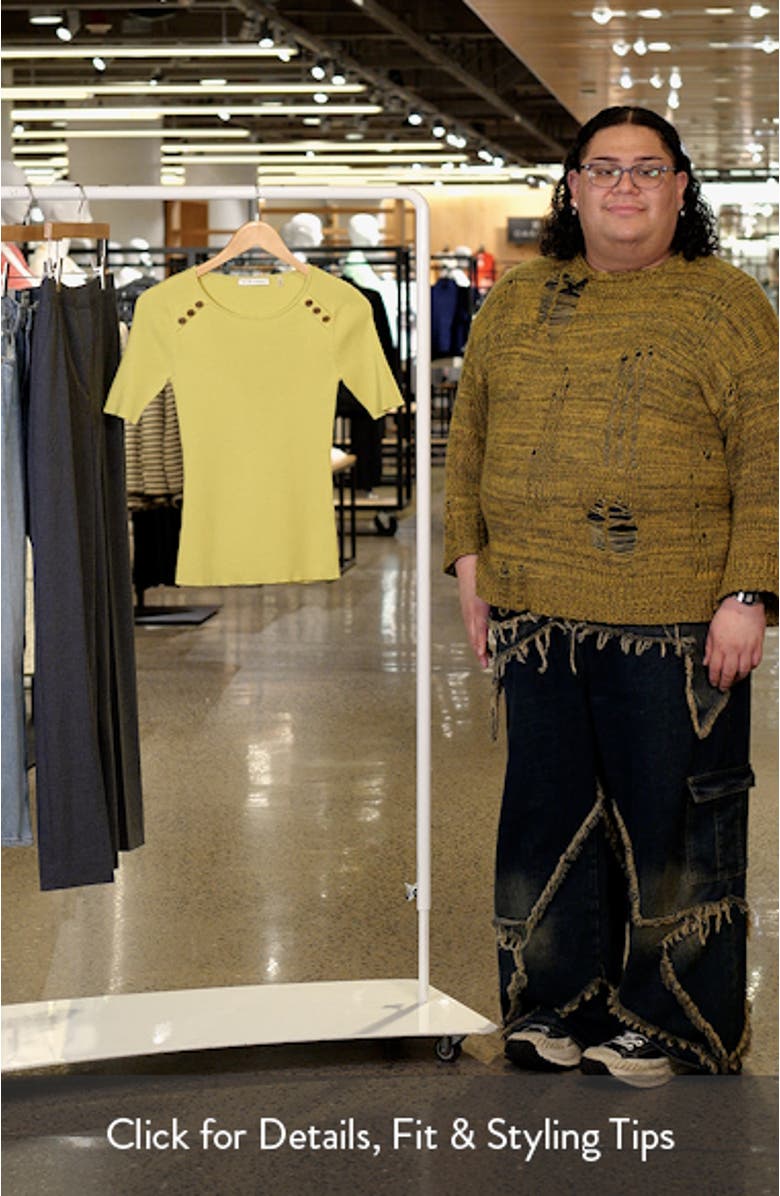 The Gemma Button Shoulder Rib Sweater, sales video thumbnail