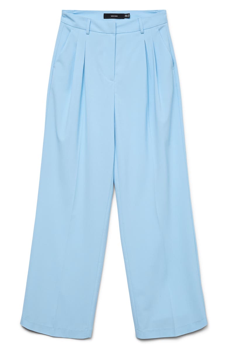 VERO MODA Liba Pleated High Waist Wide Leg Pants, Main, color, Airy Blue