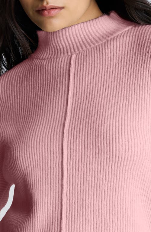 Kenneth Cole Rib Mock Neck Pullover In Pink
