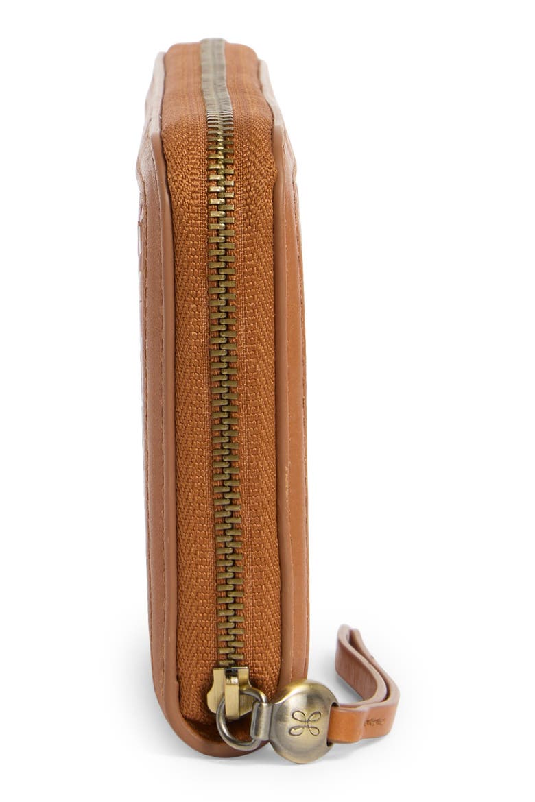 Large Nila Woven Leather Zip Around Wallet, Alternate, color, WHEAT