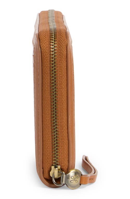 Hobo Large Nila Woven Leather Zip Around Wallet In Brown