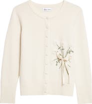 Tanner Fletcher Gender Inclusive Gladys Daisy Embroidered Wool Cardigan