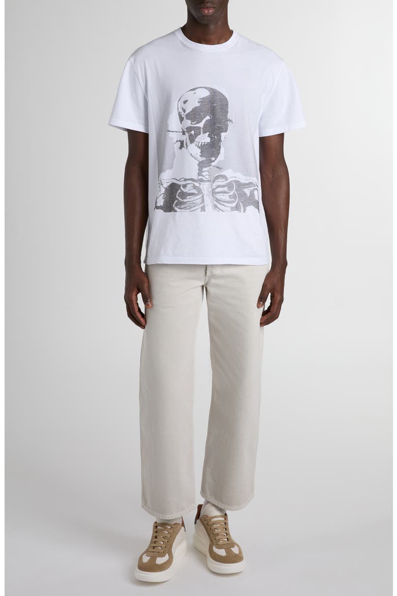Skull Graphic T-Shirt, Alternate, color, WHITE / BLACK