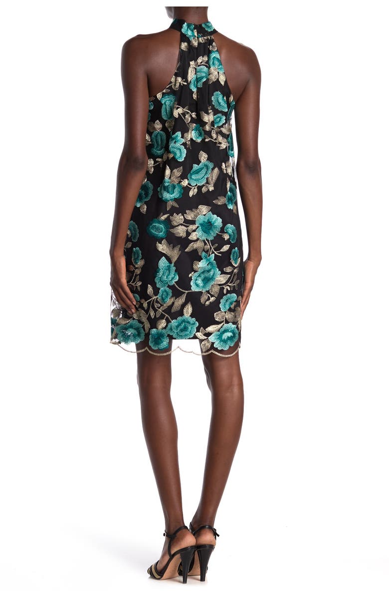 trina Trina Turk Cian Floral Embroidered Scalloped Shift Dress, Main, color,