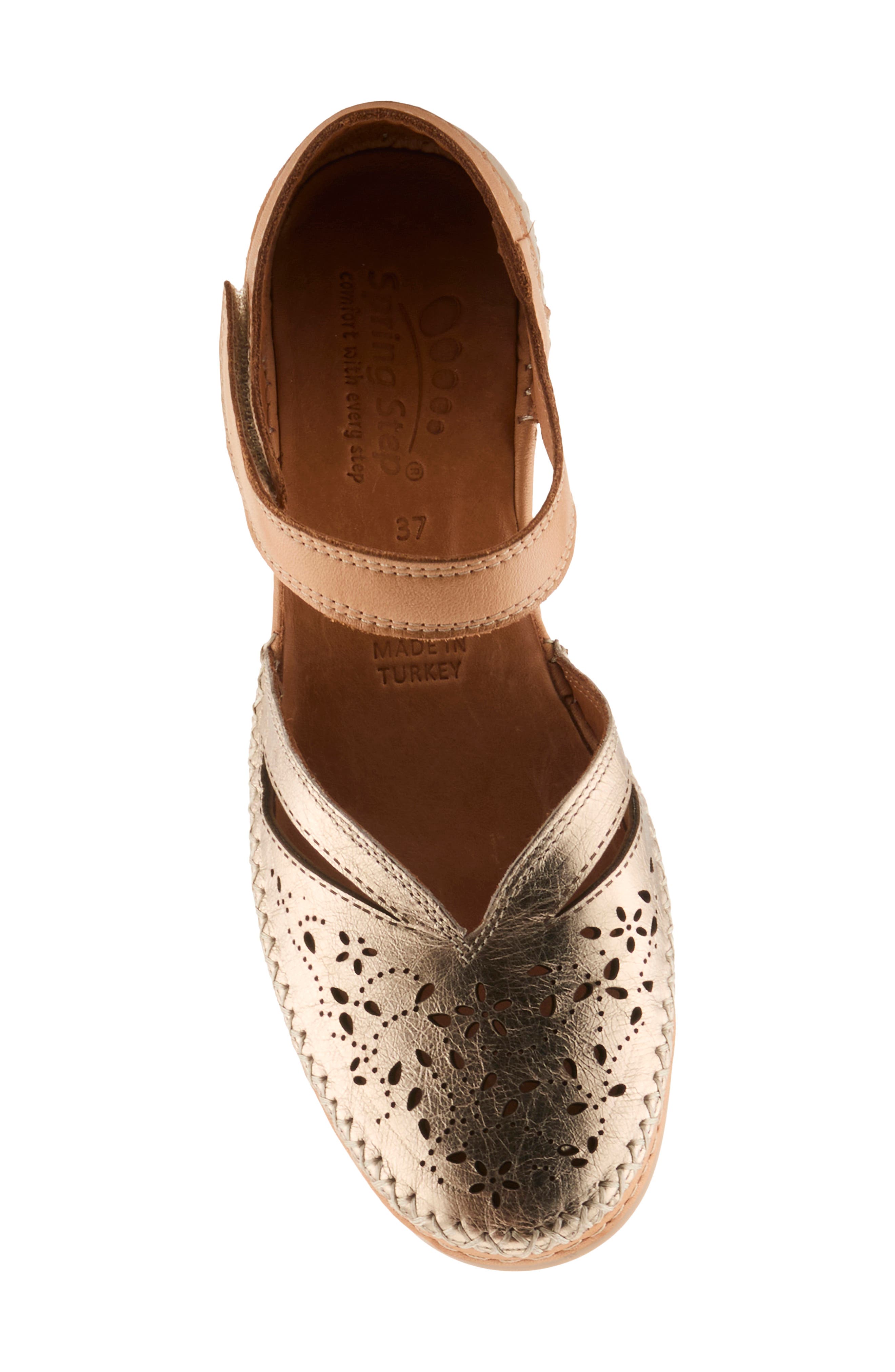 Ezlyn Ankle Strap Wedge Pump, Alternate, color, BRONZE MULTI