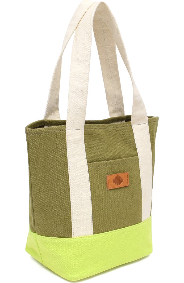 New Amsterdam Leatherworks Medium Kylee Colorblock Tote Bag, Alternate, color, Olive/ Natural