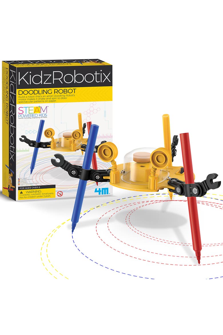 KidzRobotix Doodling Robot DIY Kit, Build A Robot That's An Artist, 8+, Alternate, color, Multicolored
