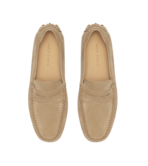 Jack Erwin Parker Suede Casual Driving Loafer In Brown
