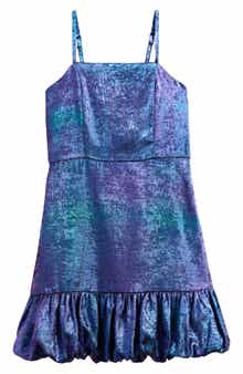 Ava & Yelly Kids' Liquid Shimmer Bubble Hem Party Dress
