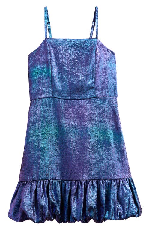 Ava & Yelly Kids' Liquid Shimmer Bubble Hem Party Dress In Multi