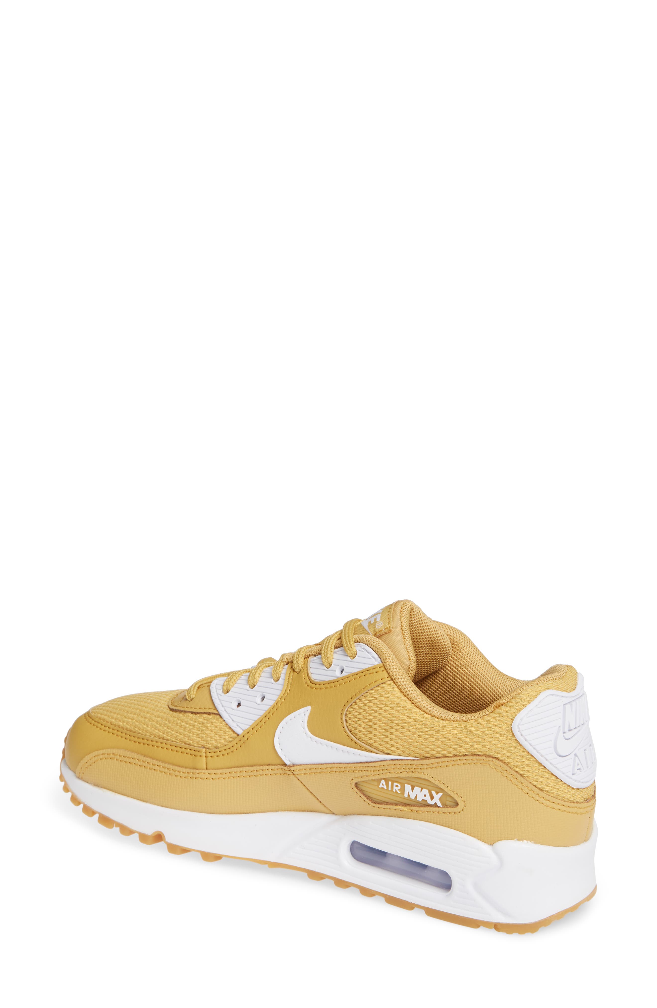 Air Max 90 Sneaker, Alternate, color, WHEAT GOLD/ WHITE/ LIGHT BROWN