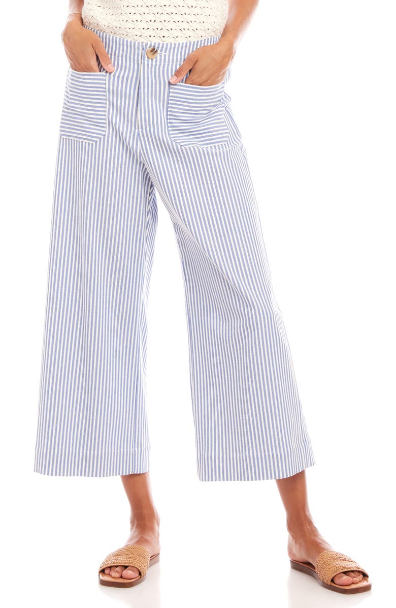 Karen Kane Stripe Crop Wide Leg Pants, Main, color,