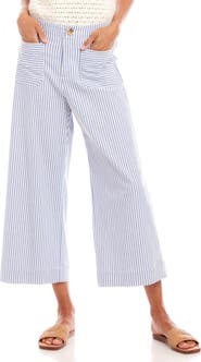 Karen Kane Stripe Crop Wide Leg Pants