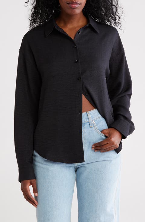 Oversize Twill Button-Up Shirt