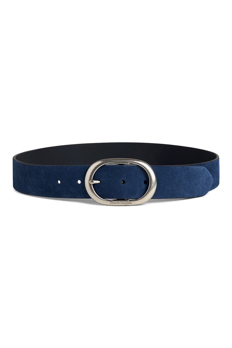 The Contour Suede Belt, Main, color, NAVY