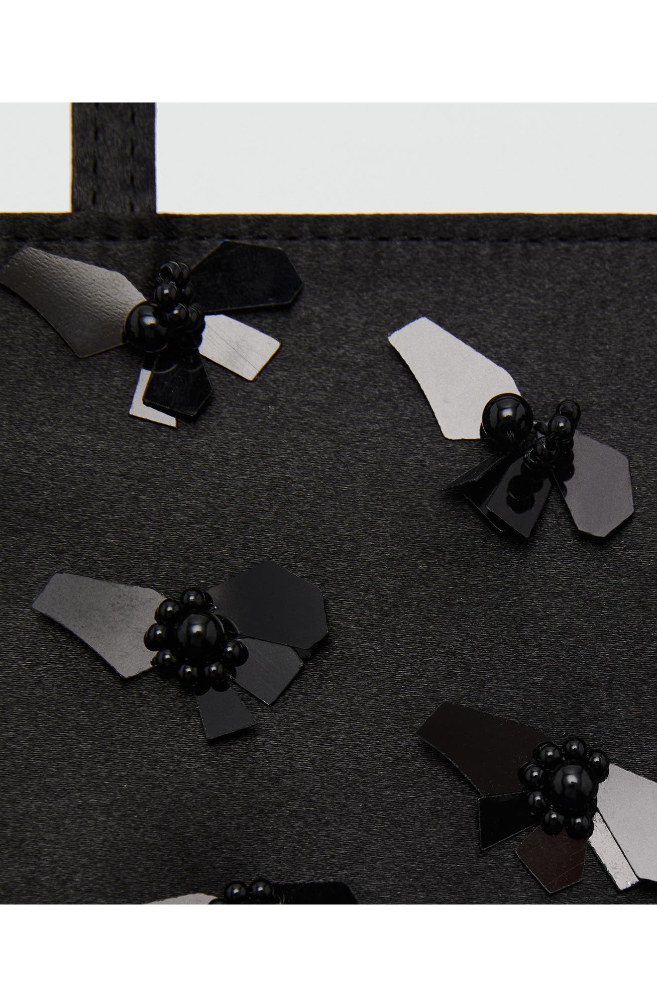 MANGO Flower Appliqué Top Handle Bag, Alternate, color, 