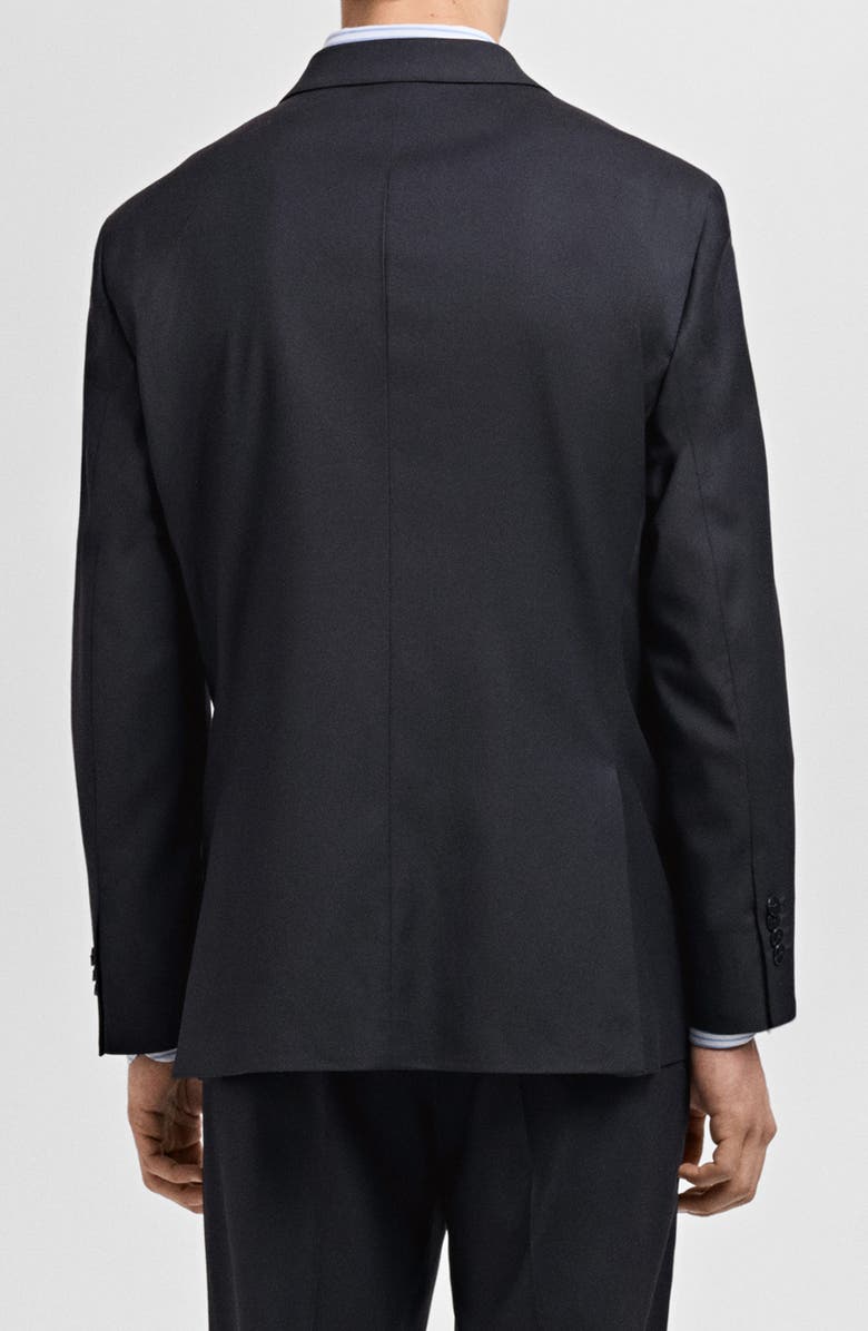 MANGO Monaco Slim Fit Double Breasted Blazer, Alternate, color, Dark Navy