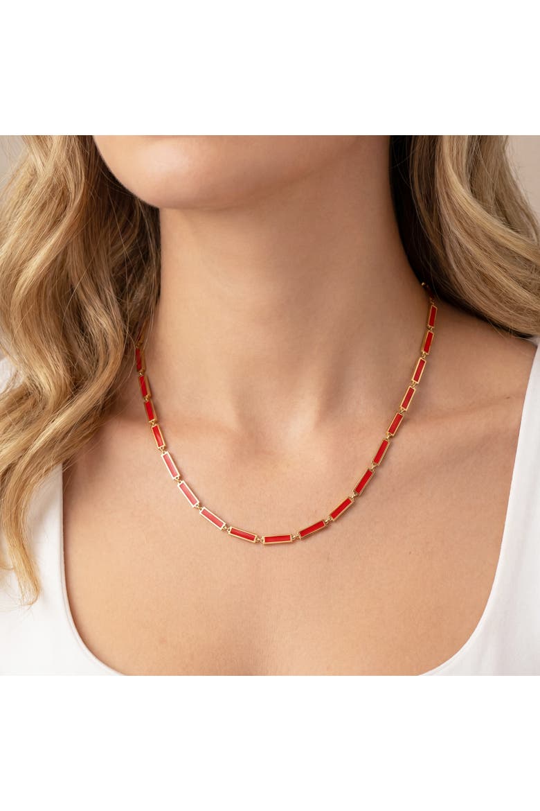 Coral Bar Necklace, Alternate, color, Coral