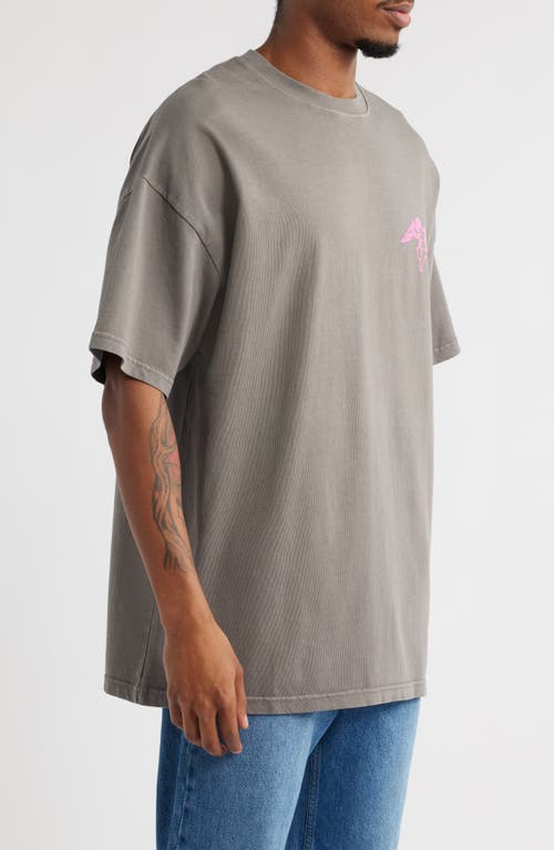 Overnight Angels Crew Originals Color Pop Angel Embroidered T-shirt In Gray