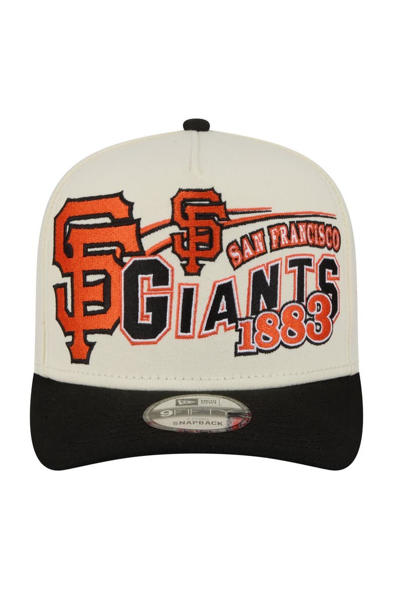 Men's New Era  Cream/Black San Francisco Giants Classic A-Frame 9FIFTY Snapback Hat, Alternate, color, Cream