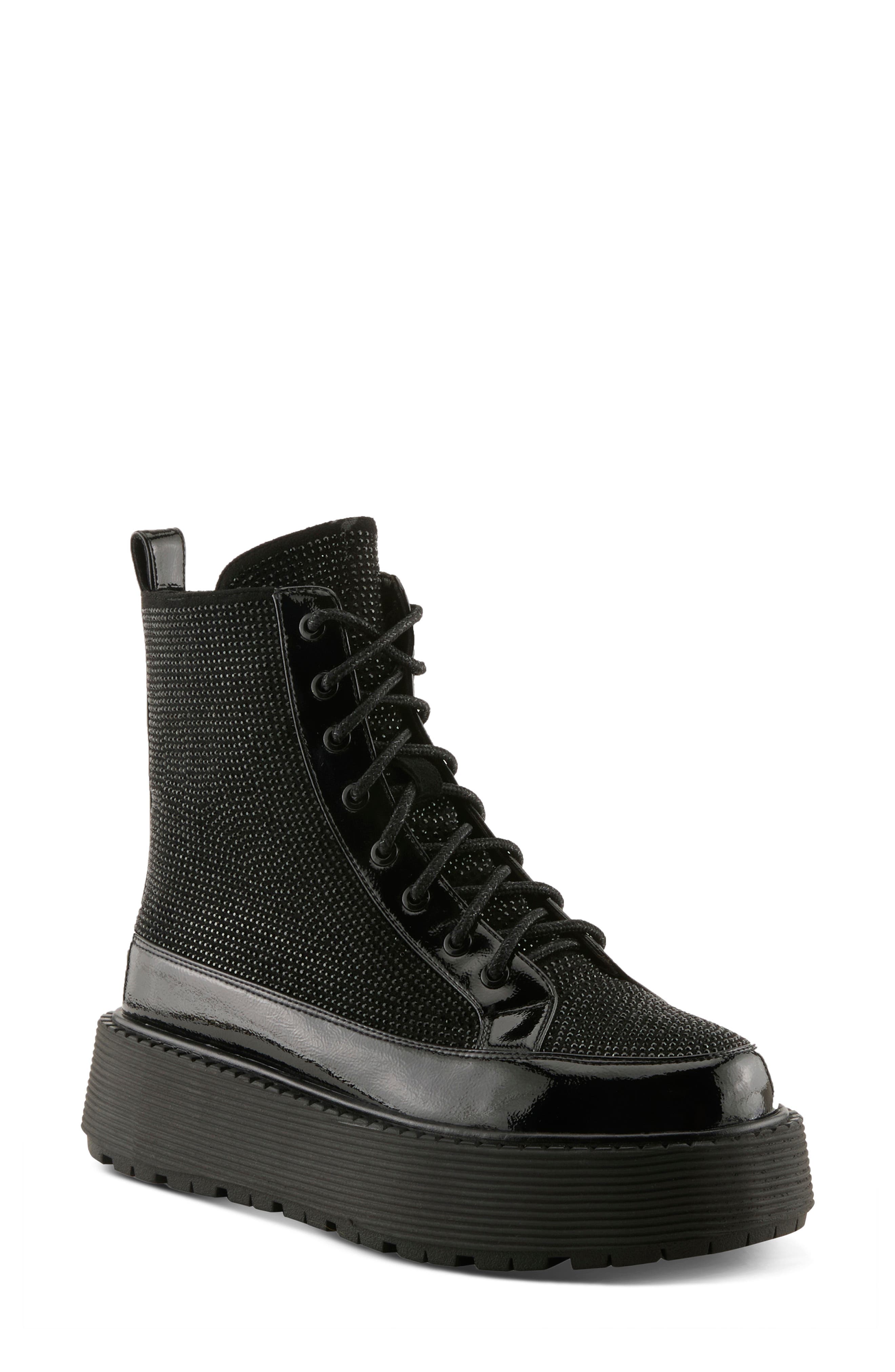 Livewire Platform Combat Boot, Main, color, BLACK