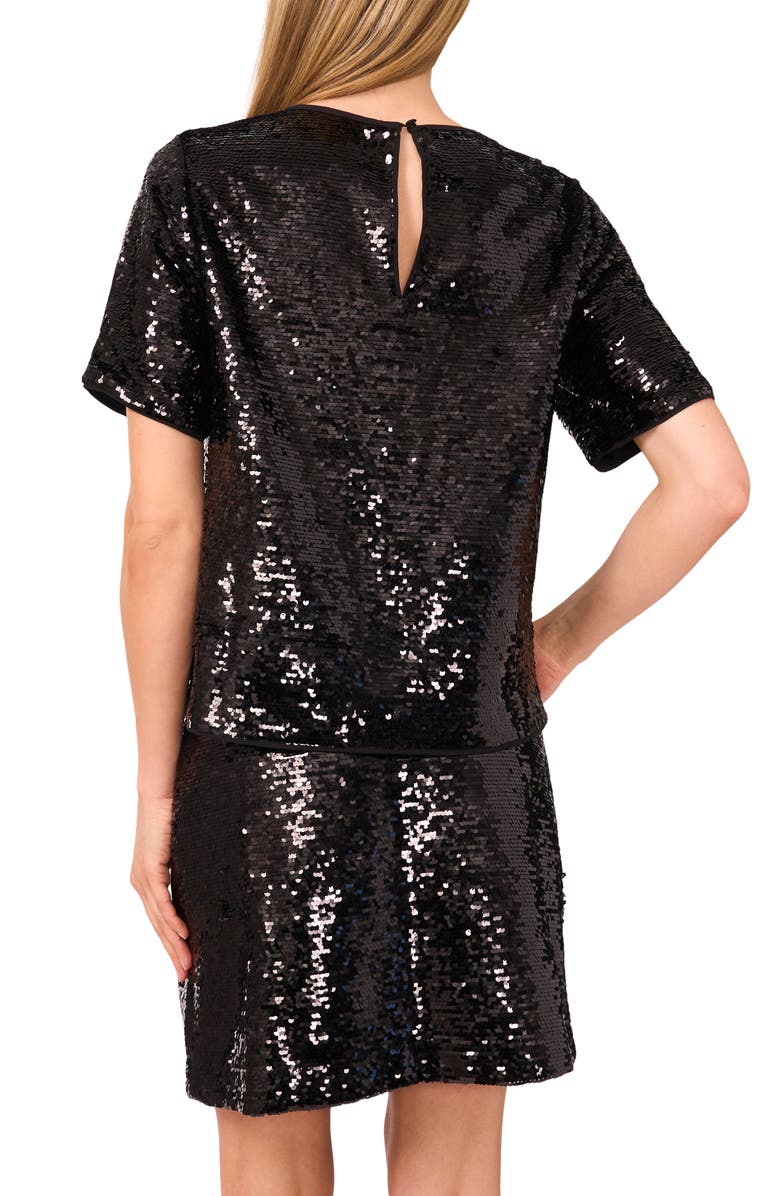 Halogen<sup>®</sup> Sequin T-Shirt, Alternate, color, Rich Black