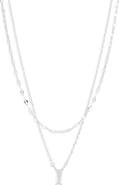 NORDSTROM RACK Baguette Cubic Zirconia Pendant Layered Necklace