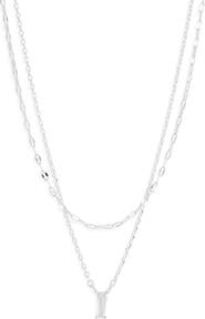 NORDSTROM RACK Baguette Cubic Zirconia Pendant Layered Necklace