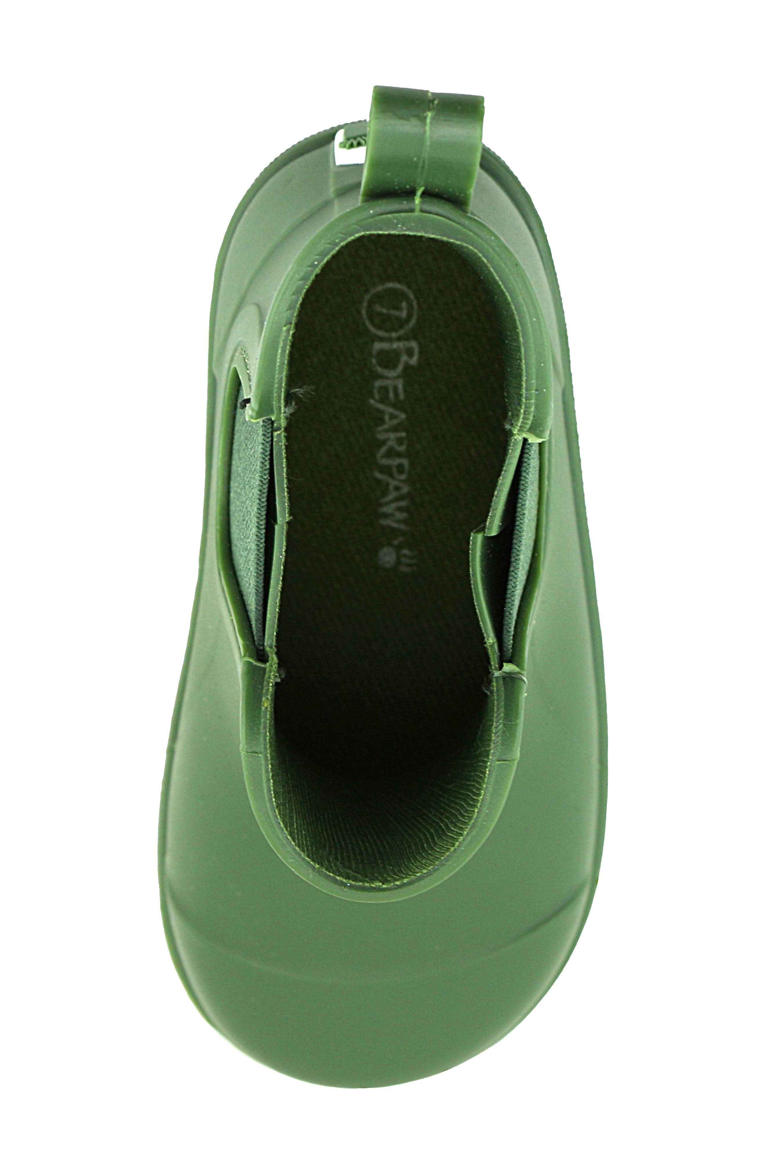BEARPAW Kids' Waterproof Chelsea Rain Boot, Alternate, color, Hunter Green