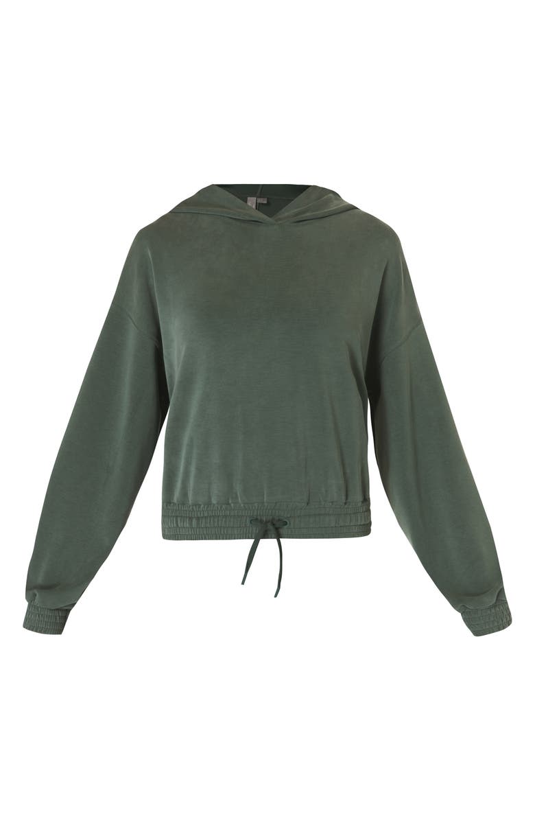 Sweaty Betty Sand Wash Cloud Weight Crop Hoodie, Alternate, color, Trek Green