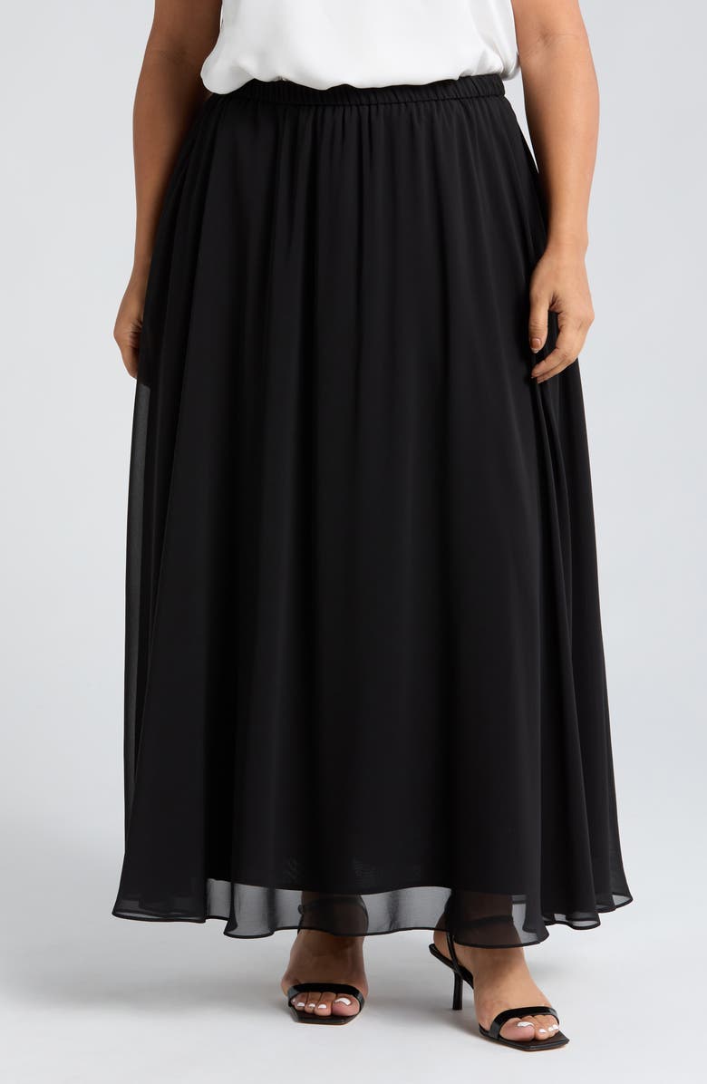 Alex Evenings Chiffon Maxi Skirt, Main, color, 